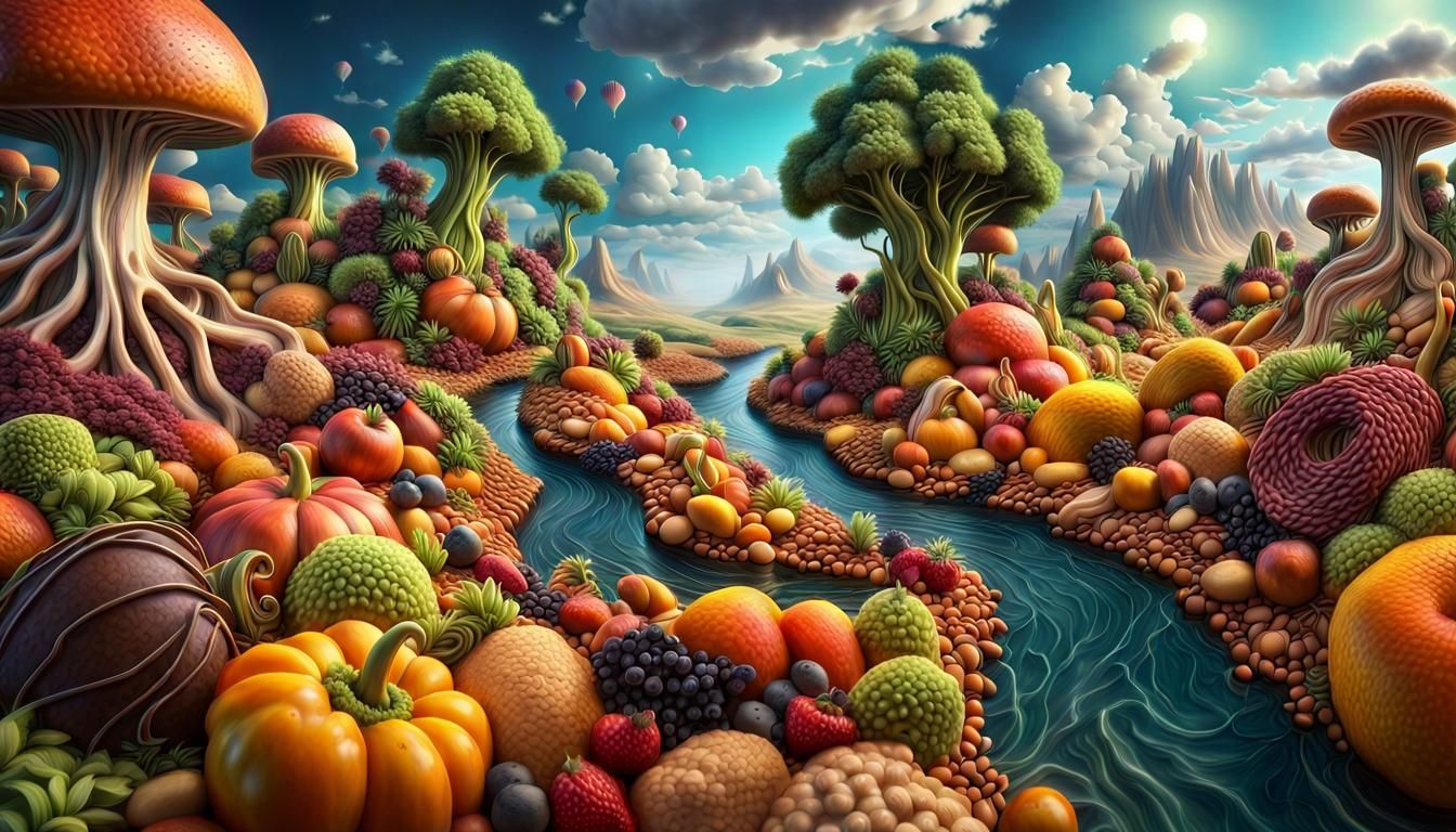 Surreal food landscape