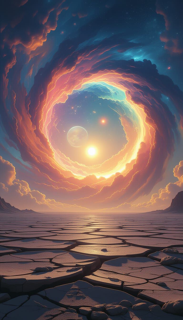 Iridescent Nebula Portal Reveals Alien World