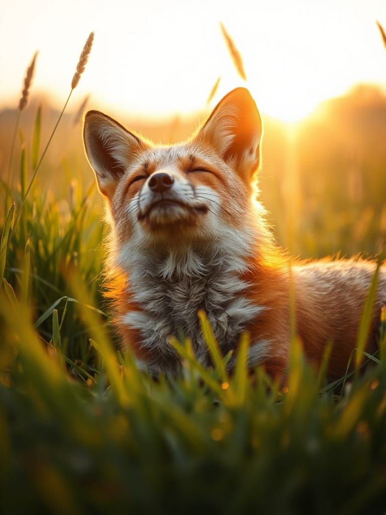 Fox in Golden Light, Expressive Wildlife Portrait