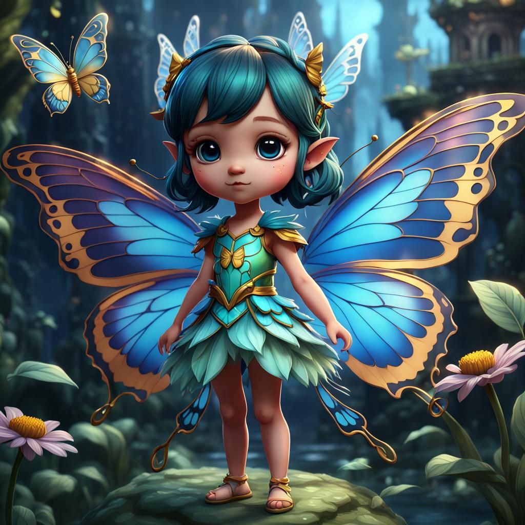 Chibi Butterfly Fairy Digital Art