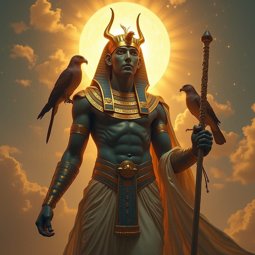 Majestic Sun God Ra Embodies Golden Light and Power