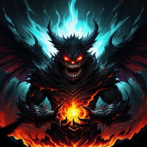 Raging Demon Emerges in Vibrant Anime Art