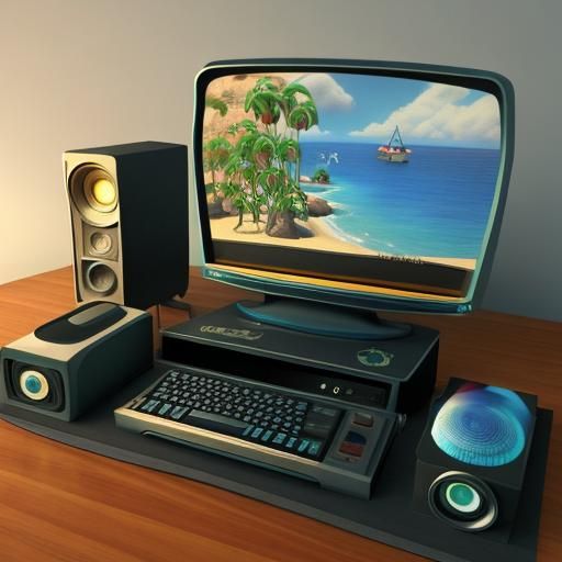 Retro-Futuristic 3D Graphics in a 1970s Computer Aesthetic