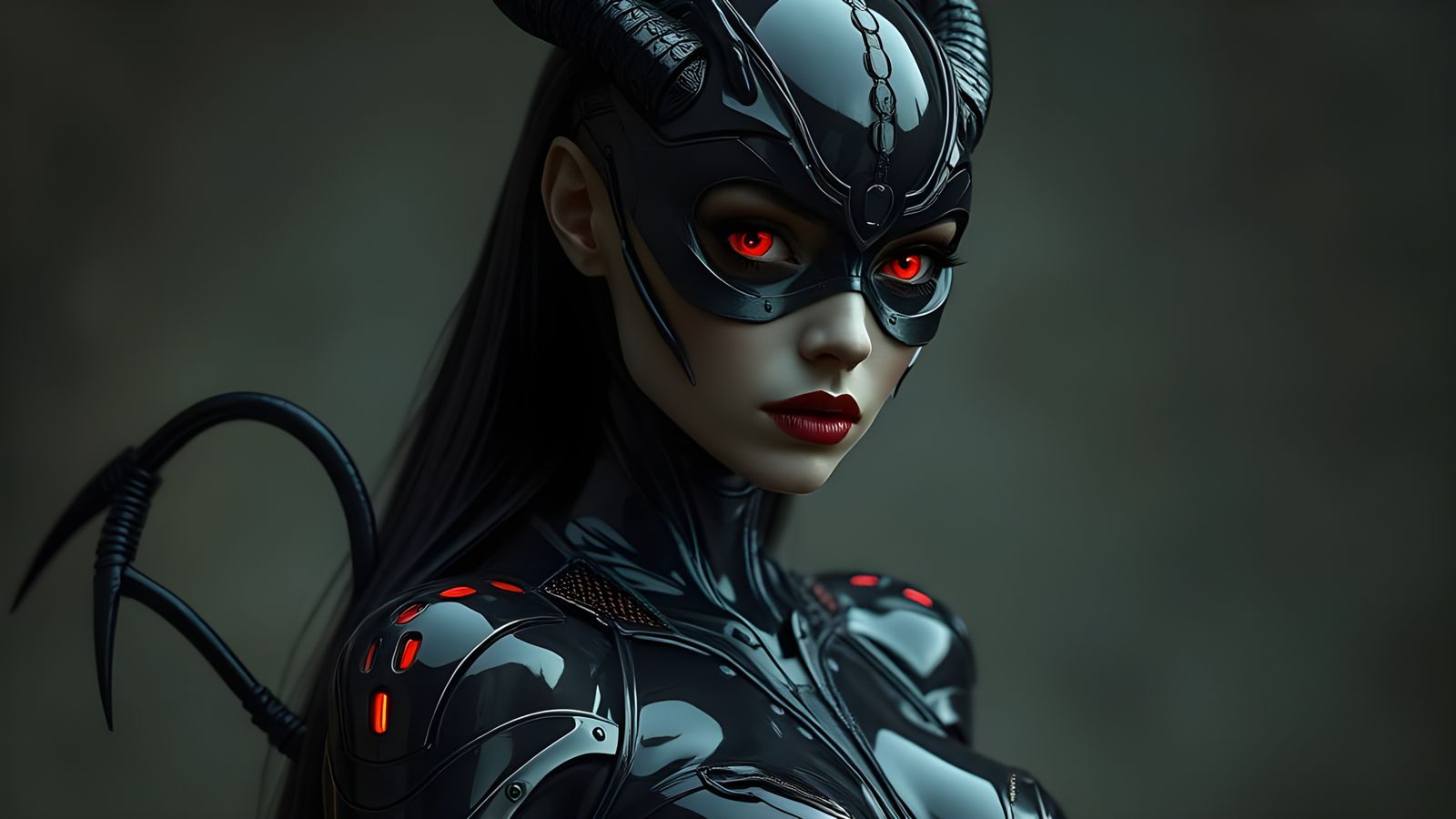 Surreal Latex Goddess Unveils Dark Gothic Beauty