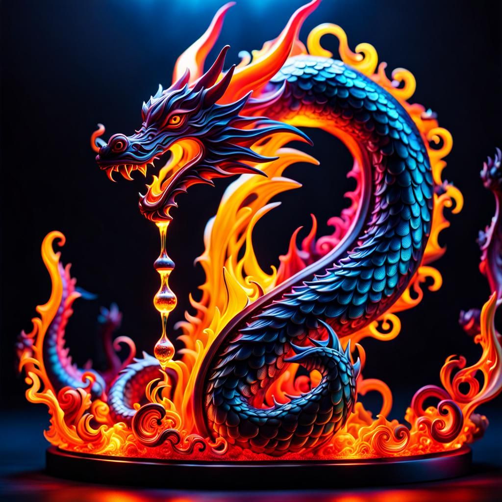 Dragon Lava Lamp in Graffiti Art Style