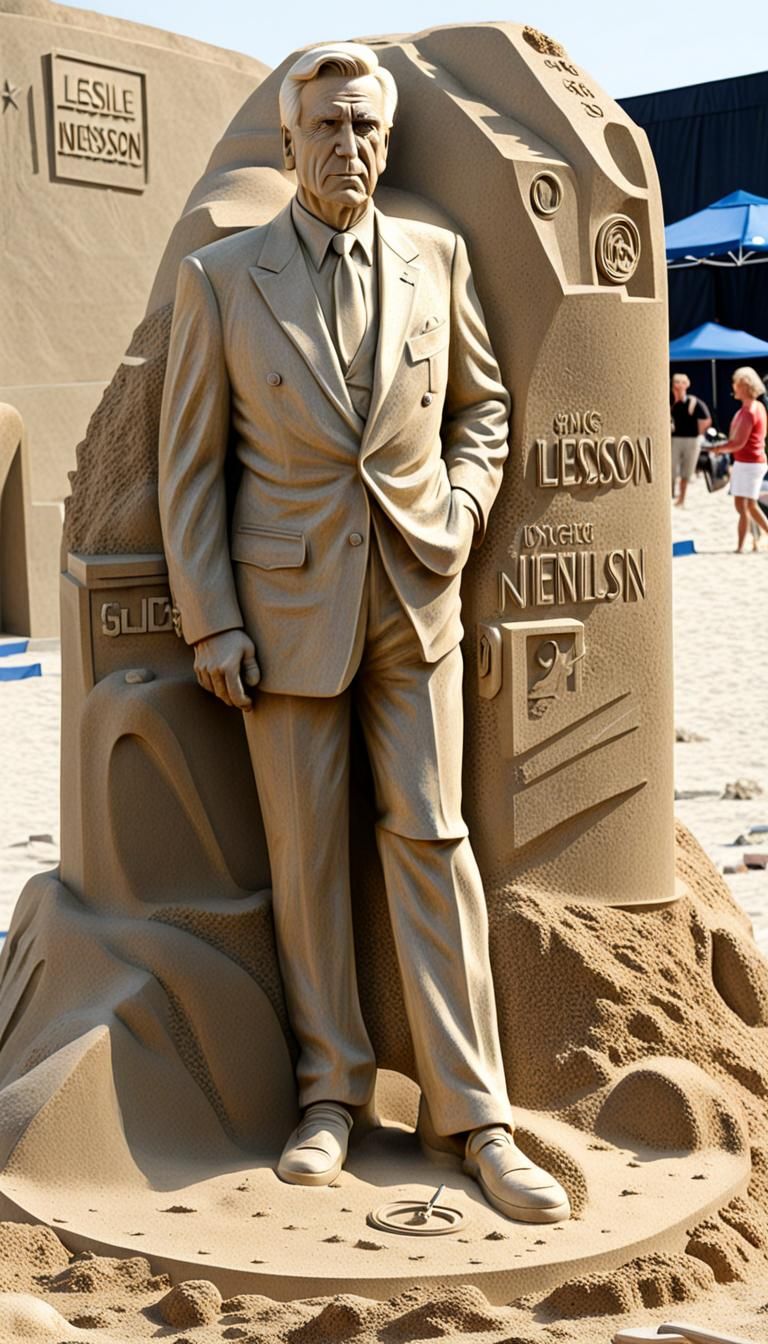 Sand Sculpture of a Comedic Actor