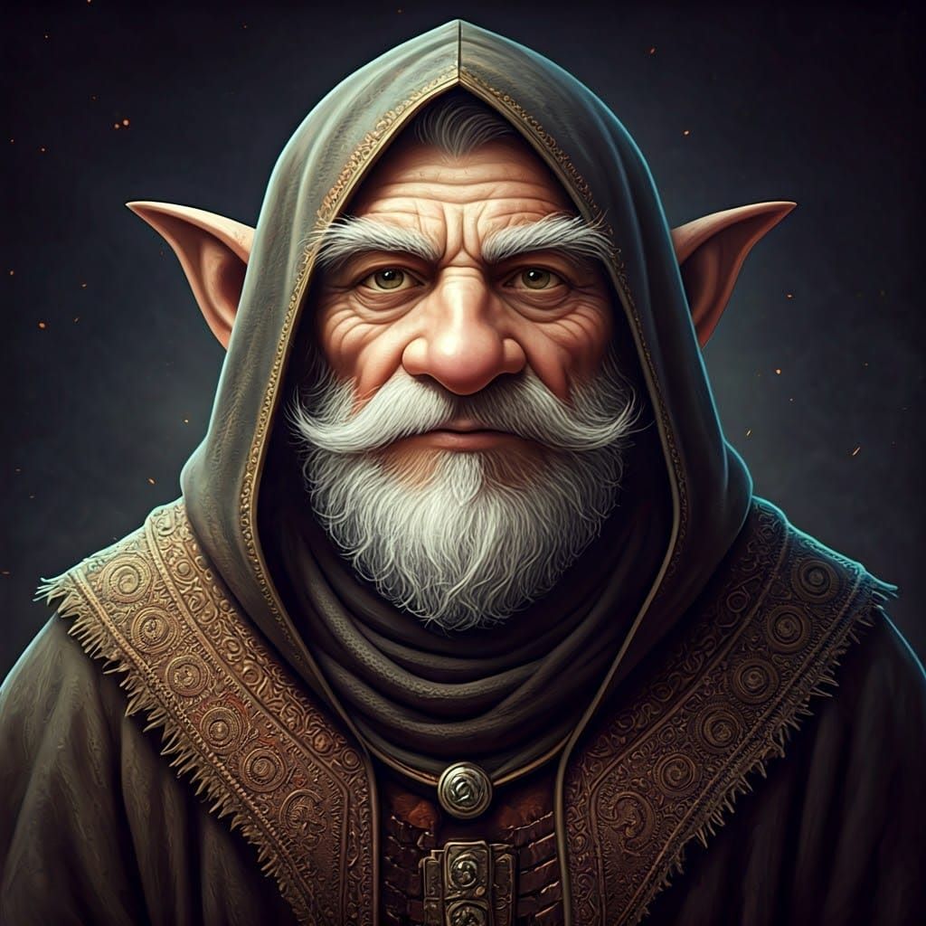 Gnome Wizard in Elegant, Mystical Attire