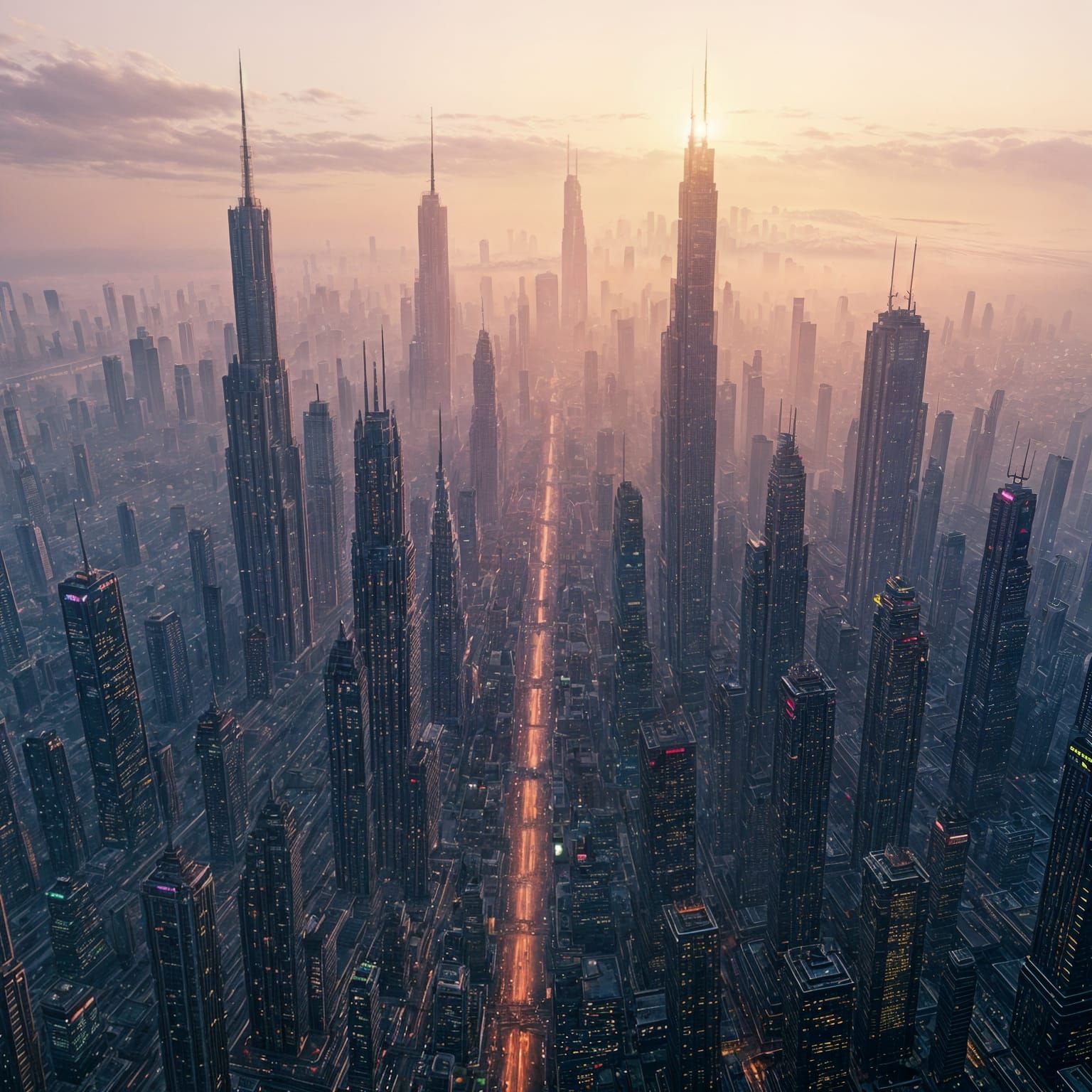 Aerial Megacity: Detailed Matte Painting in Unreal Engine