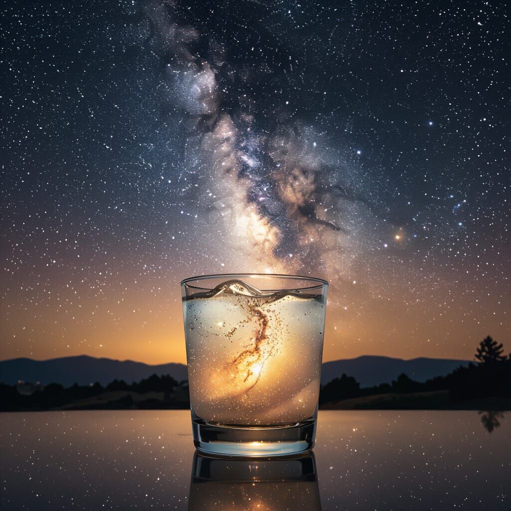 Milky Way Galaxy in a Glass