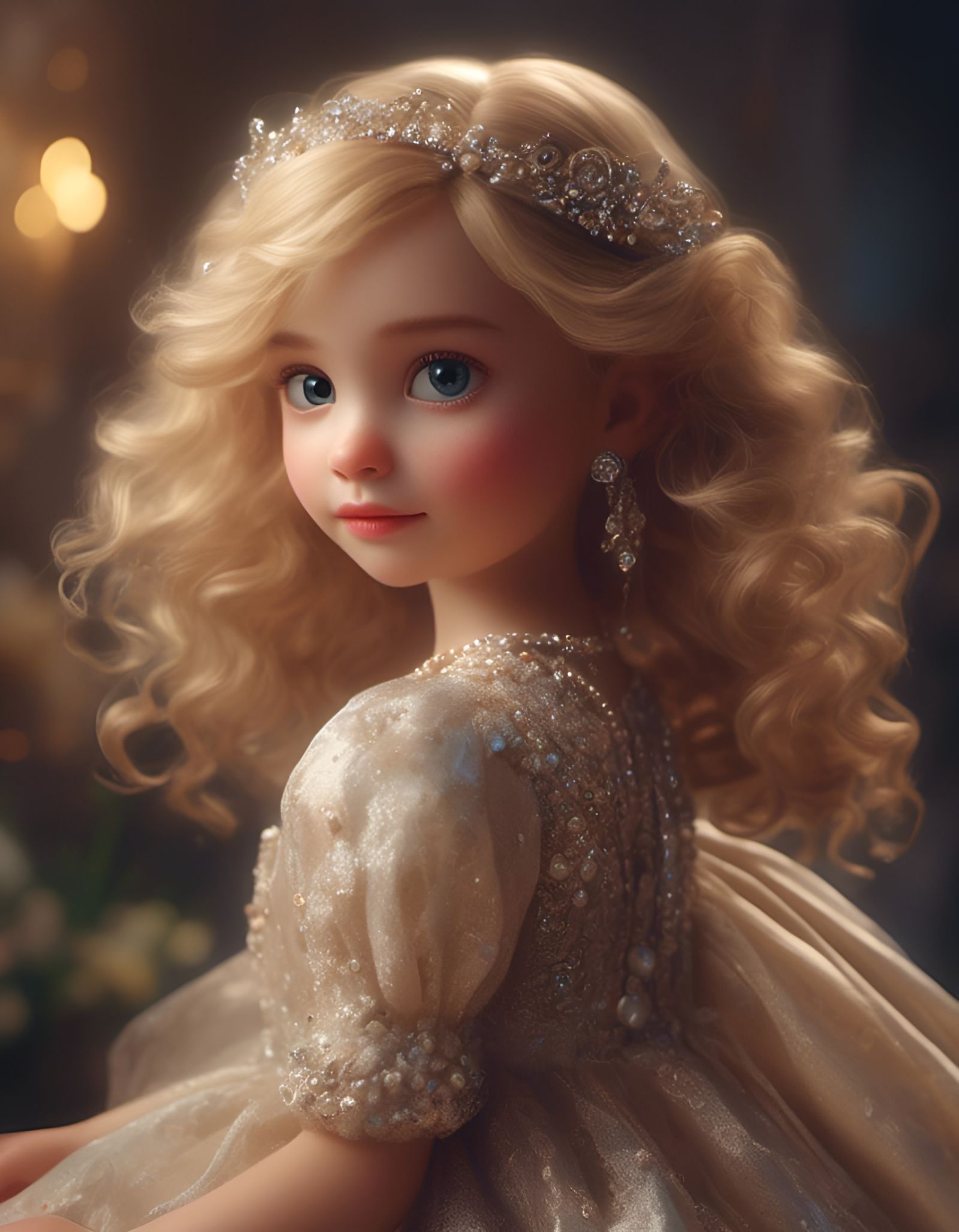 Gorgeous Blonde Woman Portrait in Hyperrealistic Style