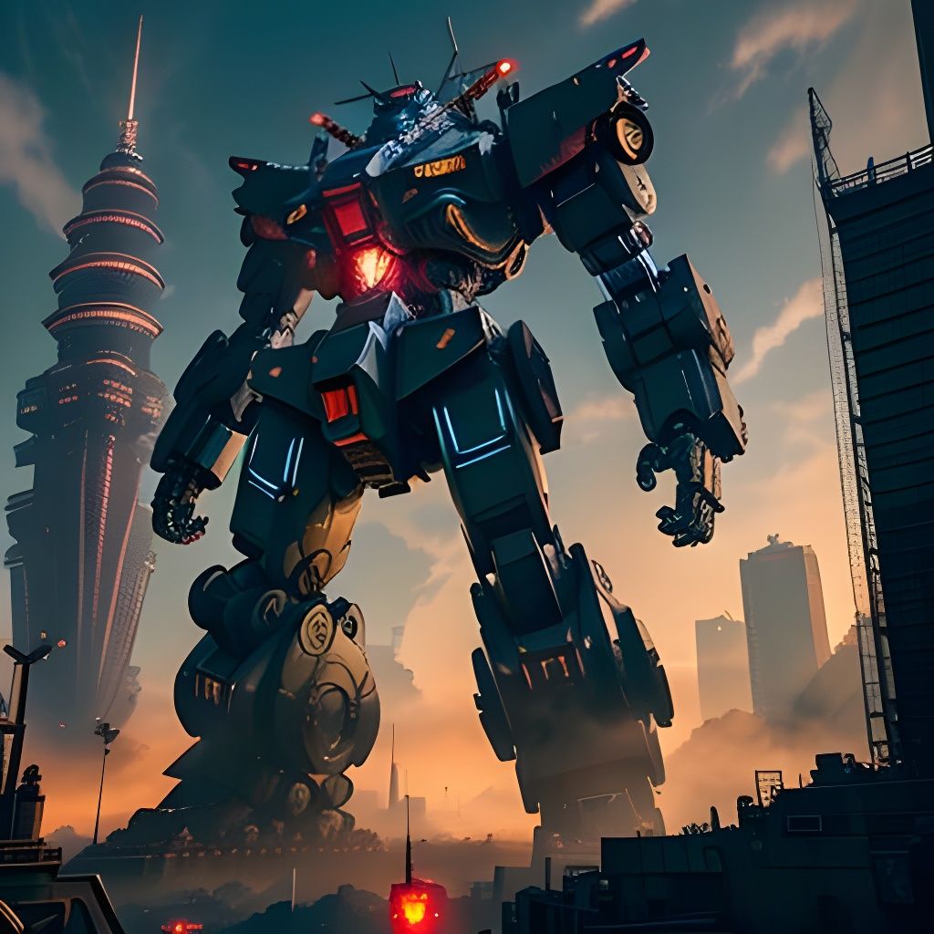 Giant Mech Robot Ready to Fight Kaiju in Tokyo