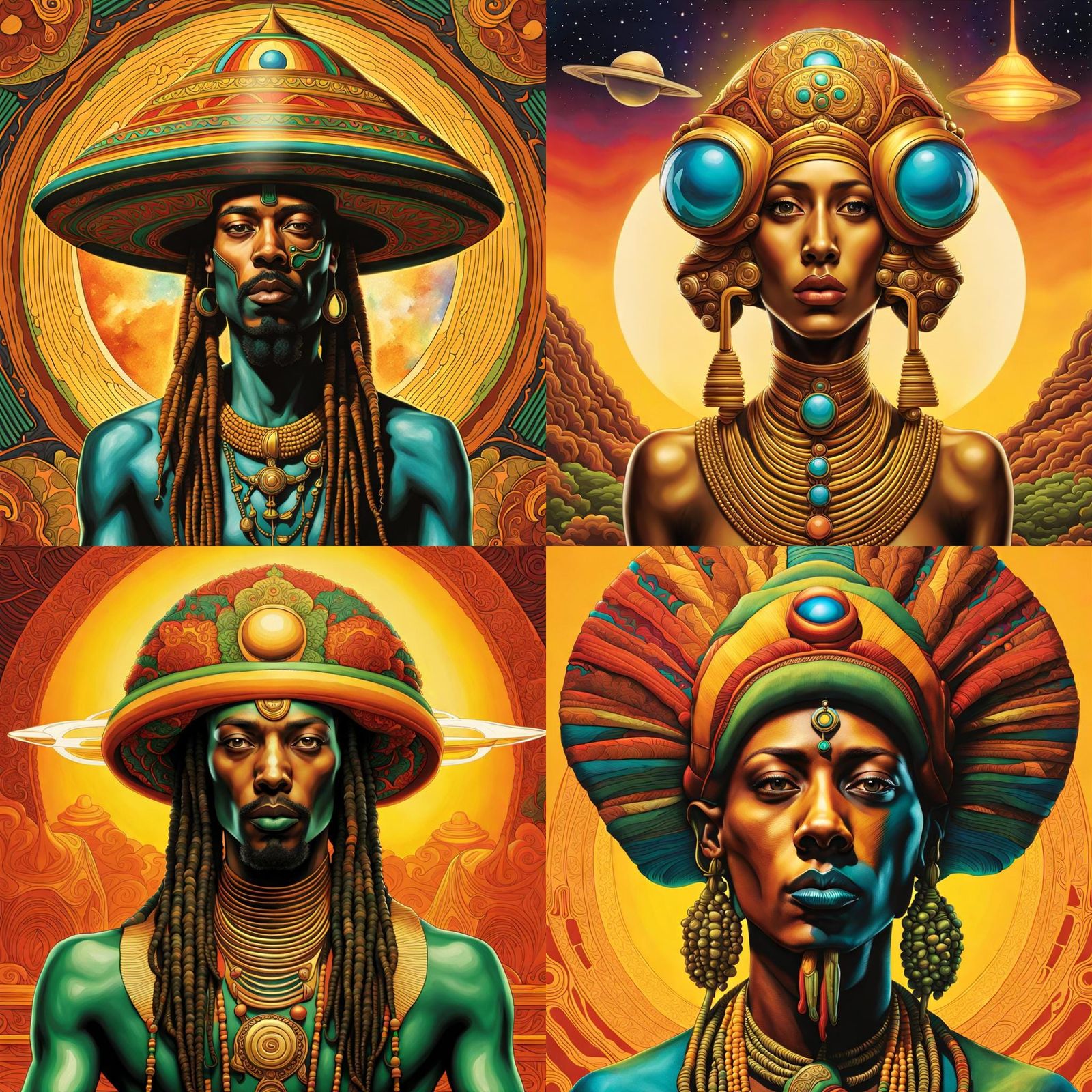 Psychedelic Rastafari Alien in Double Exposure Concept Art