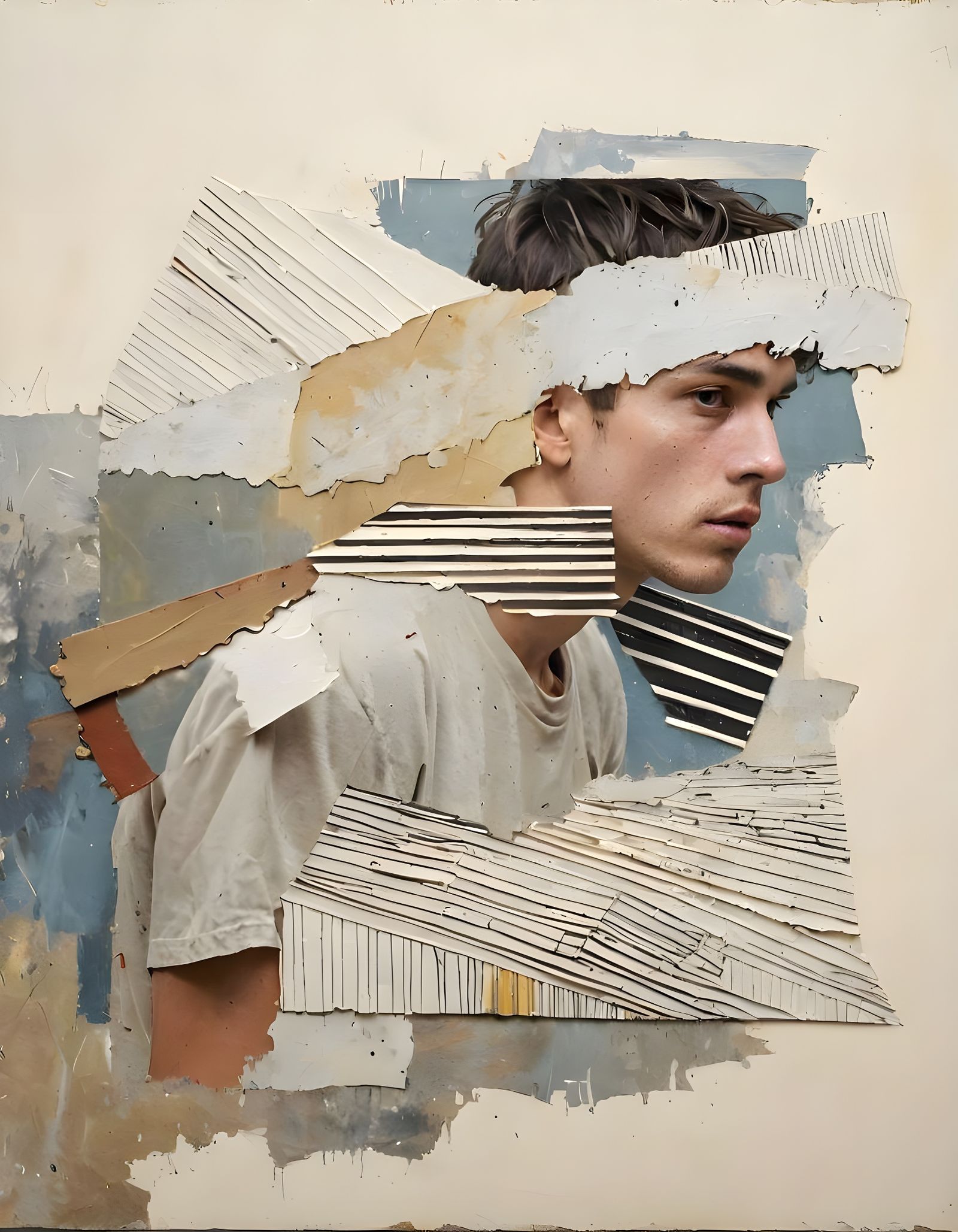 Abstract Landscape with Young Man