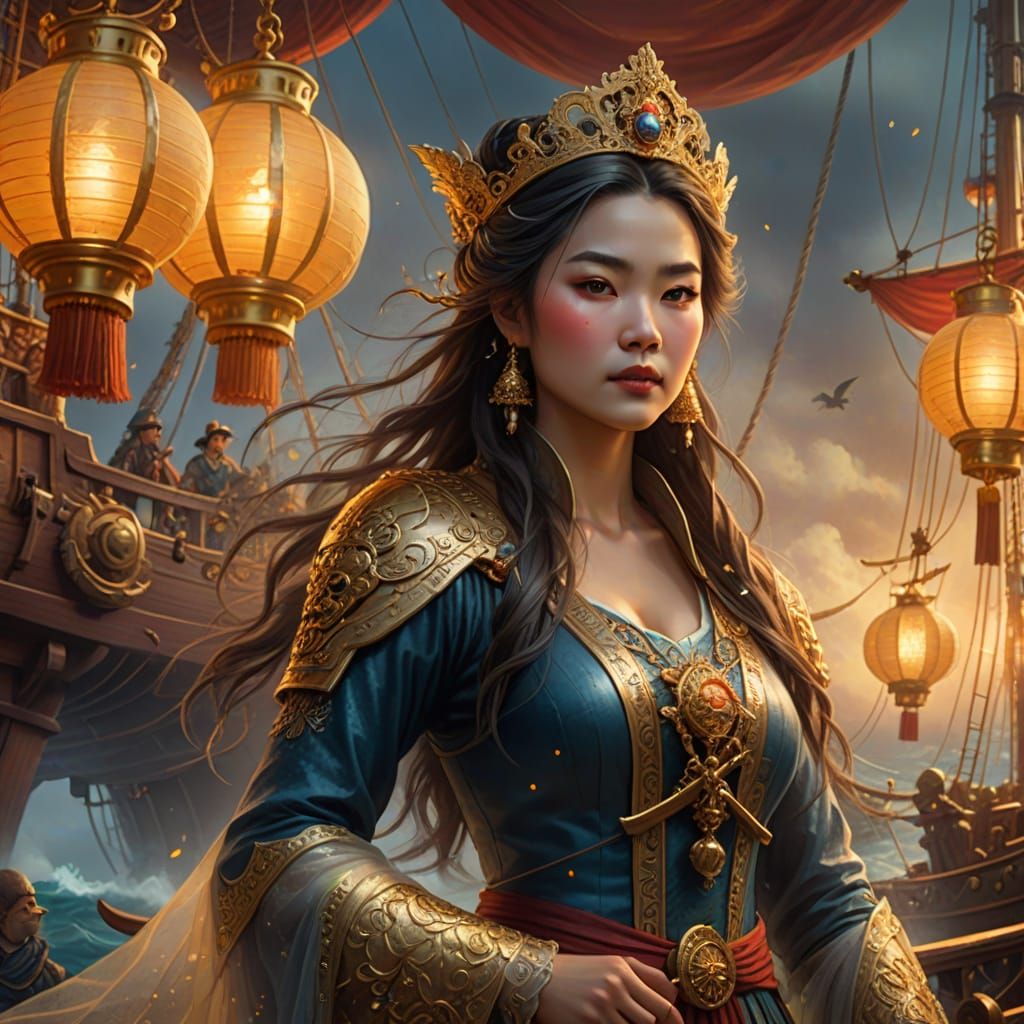 Chinese Pirate Queen in Ethereal Fantasy Art