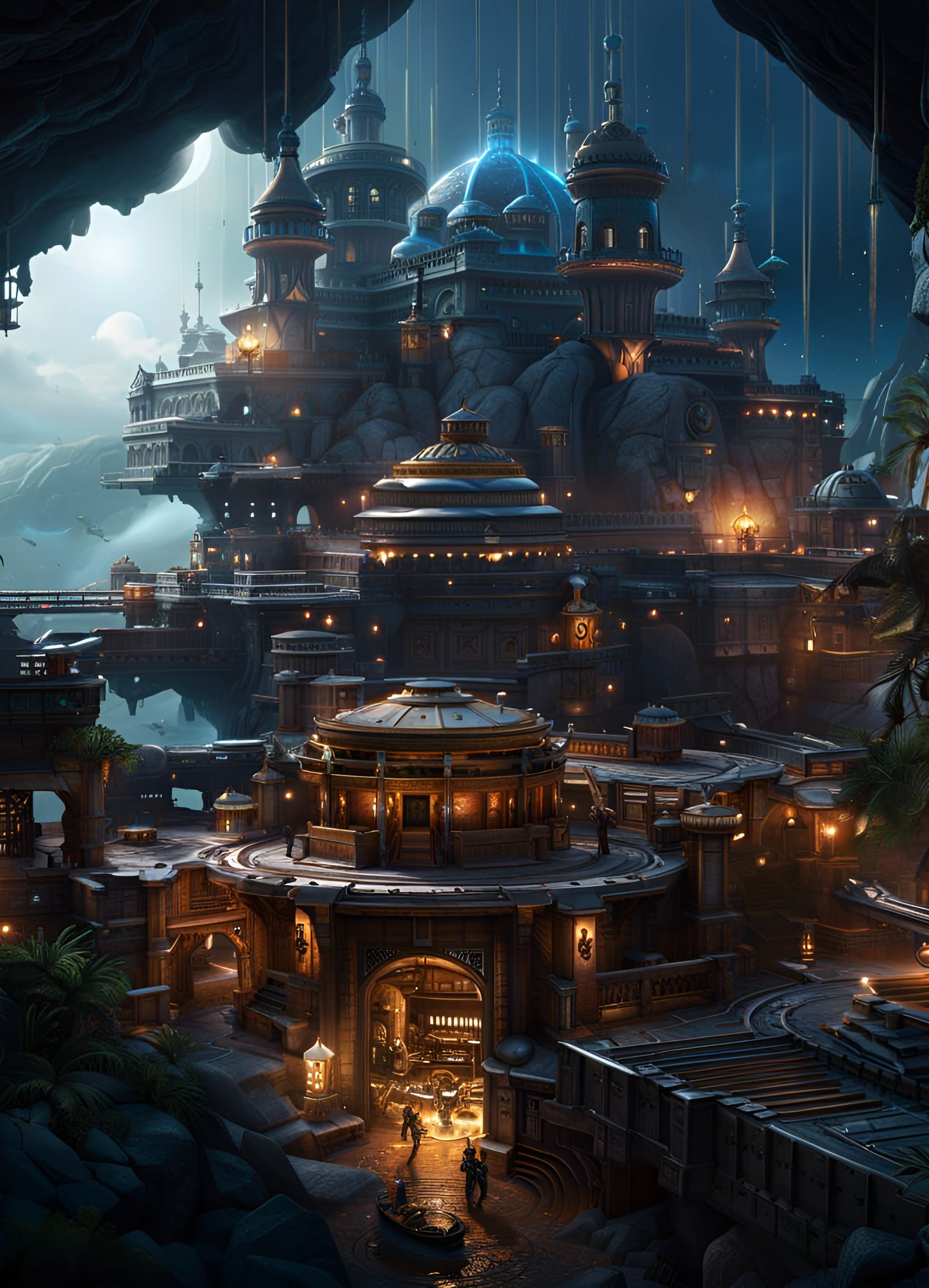 Sci-Fi Space Pirate Fortress in 16k Resolution