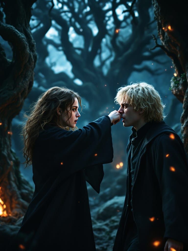 Hermione punching Draco