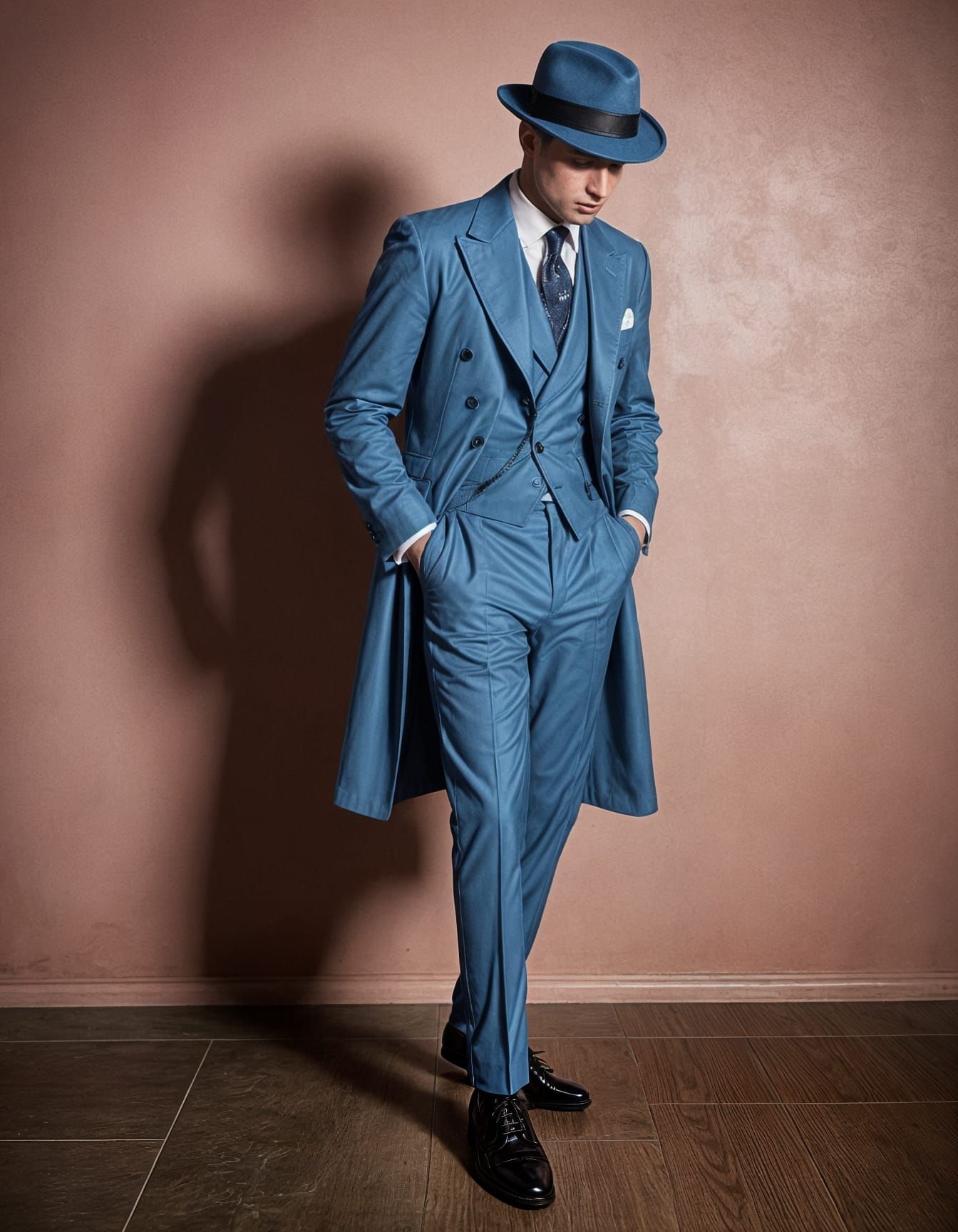 Polished Blue Suede Shoes Showcase