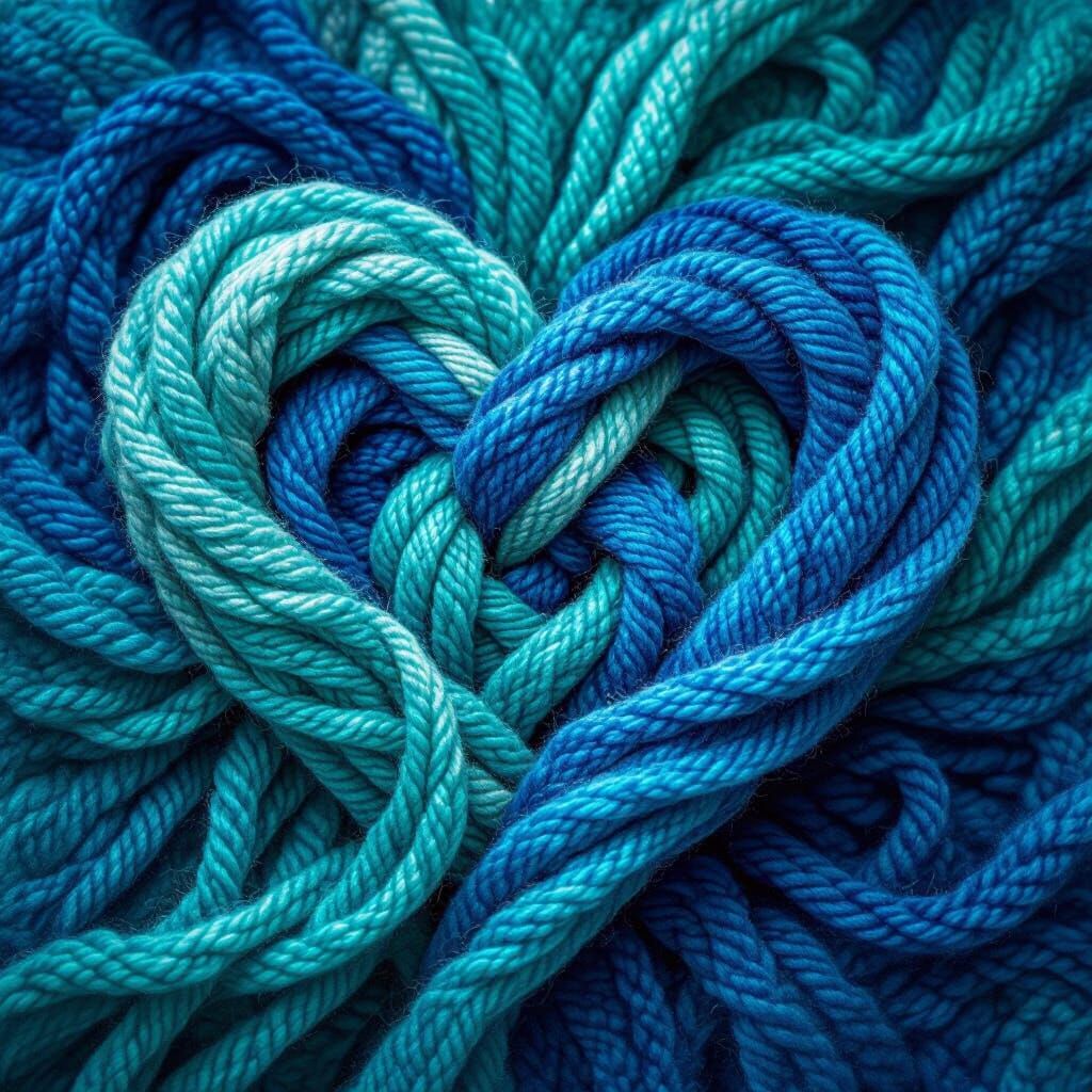 Majestic Yarn Heart with Vibrant Energy