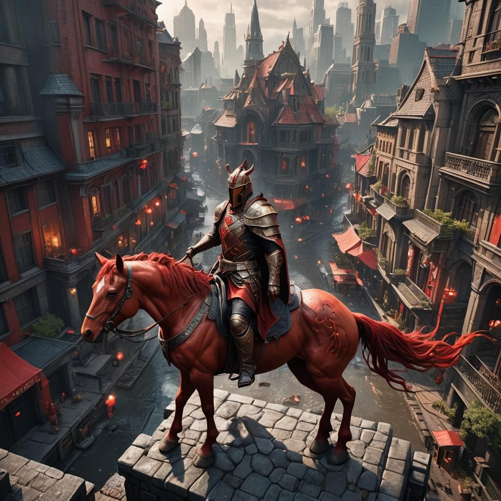 Red Horse of Revelation in Detailed Matte Painting