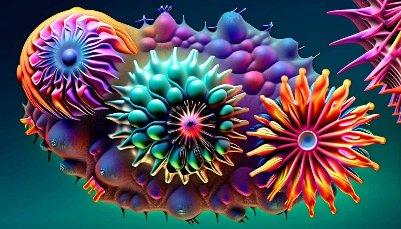 Abstract Fractal Art in Haeckel Style