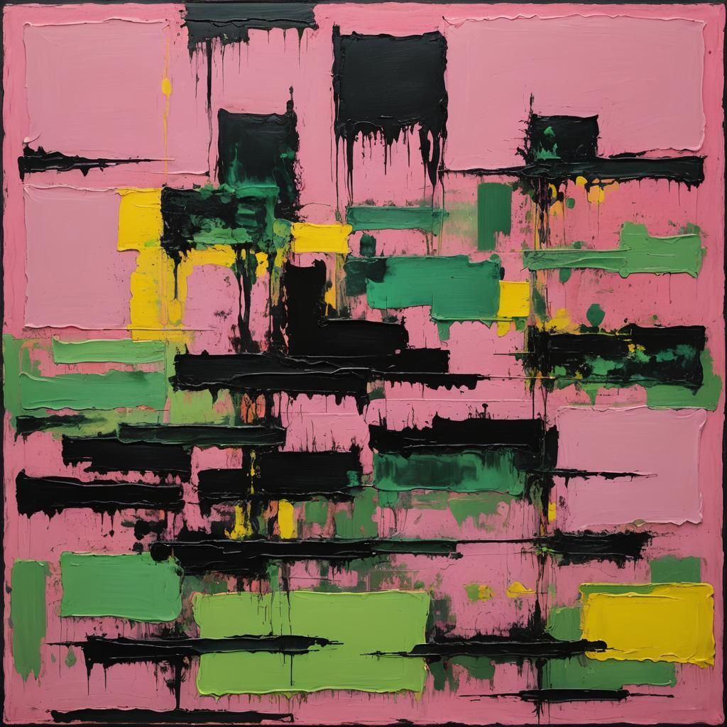 Abstract Landscape in Rothko Style with Neon Colors