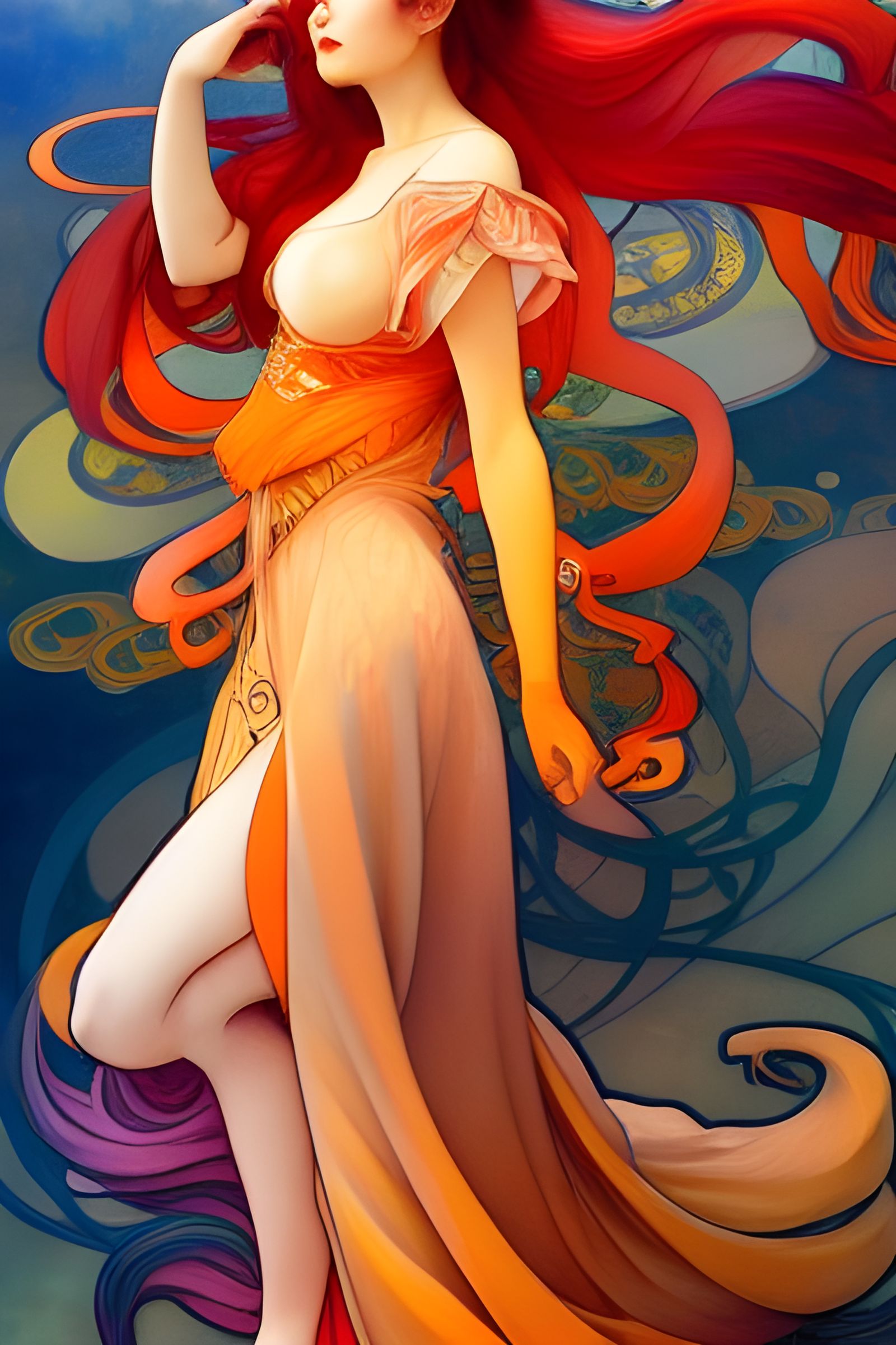 Magikarp God in Tokyo Streetwear: Alphonse Mucha Style