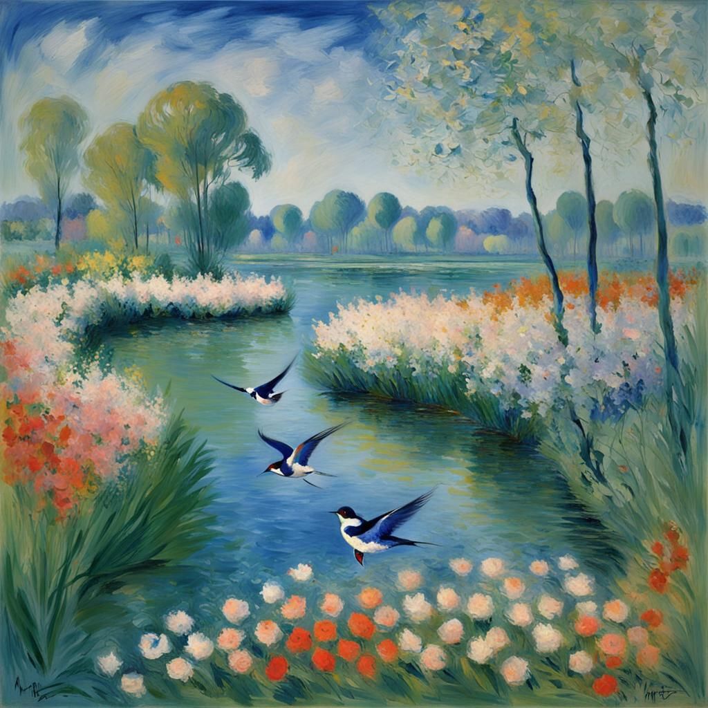 Spring's Return: An Impressionistic Oil Painting