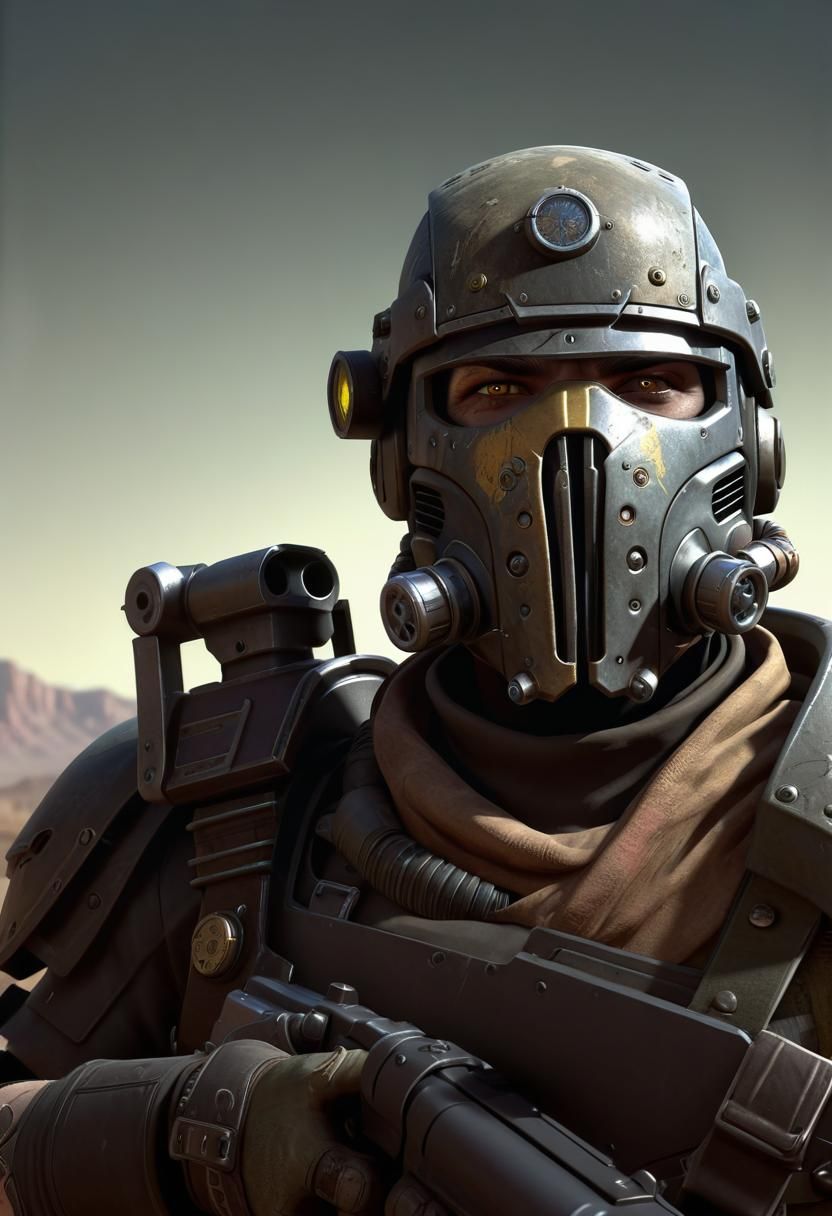 Cybernetically Enhanced Bounty Hunter Portrait in Dystopian ...