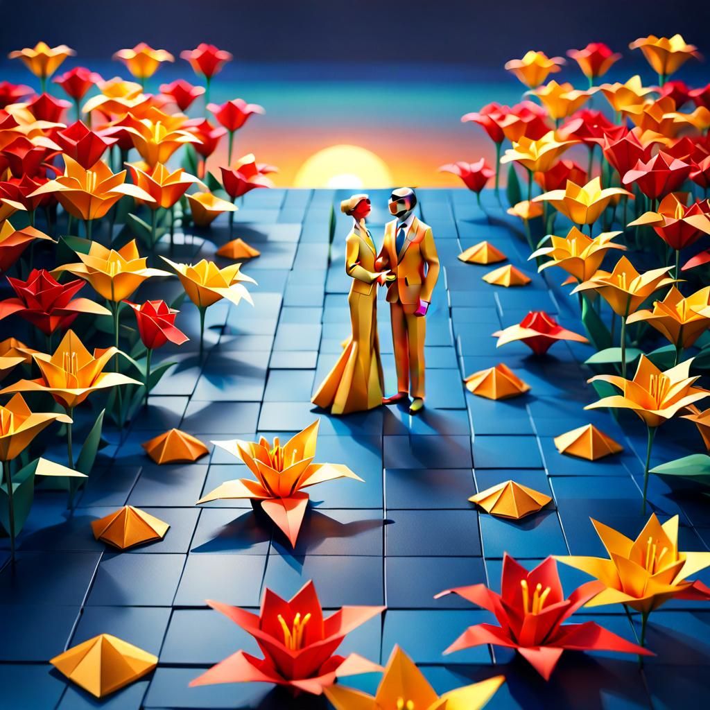 low poly filigran paper-doodle-origami