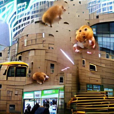 Giant Hamster Attacks a City