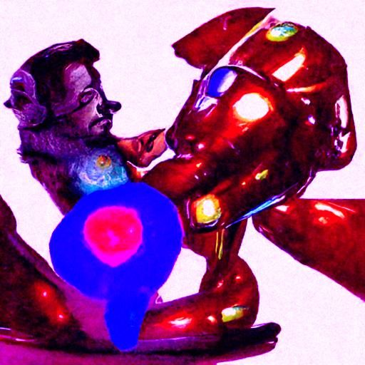 Iron Man and Teddy Bear: Cosmic Illustration