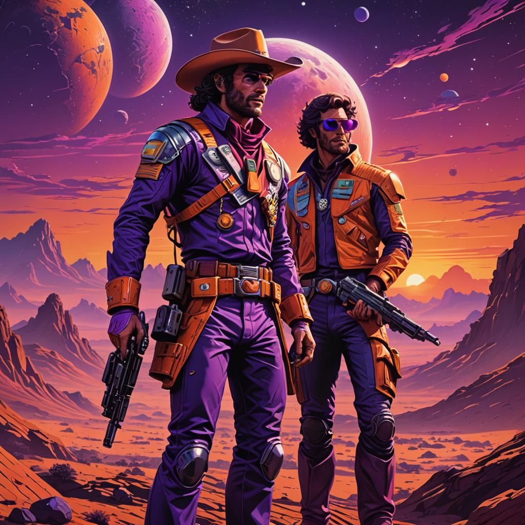 Space Cowboy on Alien Planet: 1970s Pop Art