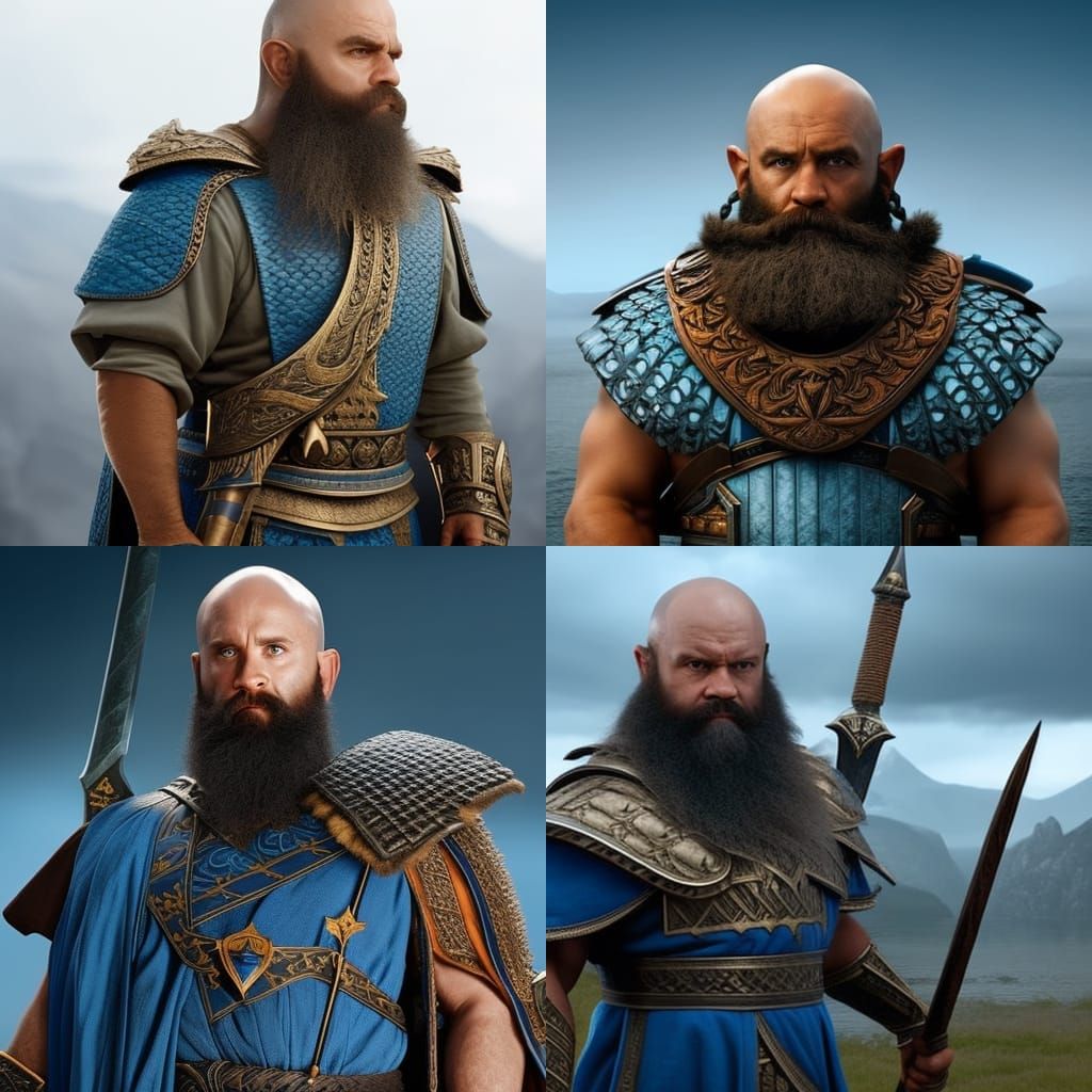 Warrior Dwarf with Battleaxe: Digital Matte Painting