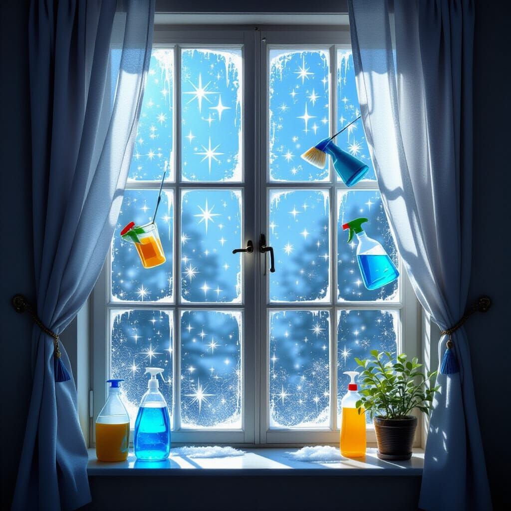 Magical Window Washing with Levitating Supplies