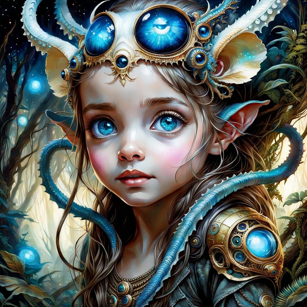 Adorable Alien Creature in Enchanted Forest