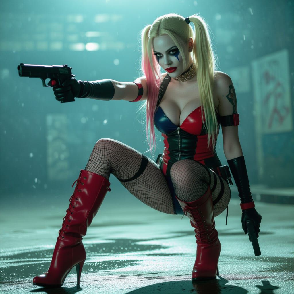 Harley Quinn in Provocative Cinematic Stance
