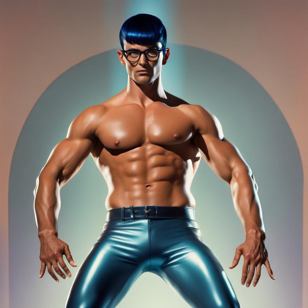 Handsome Android Performer in Concert, Detailed Matte Painti...