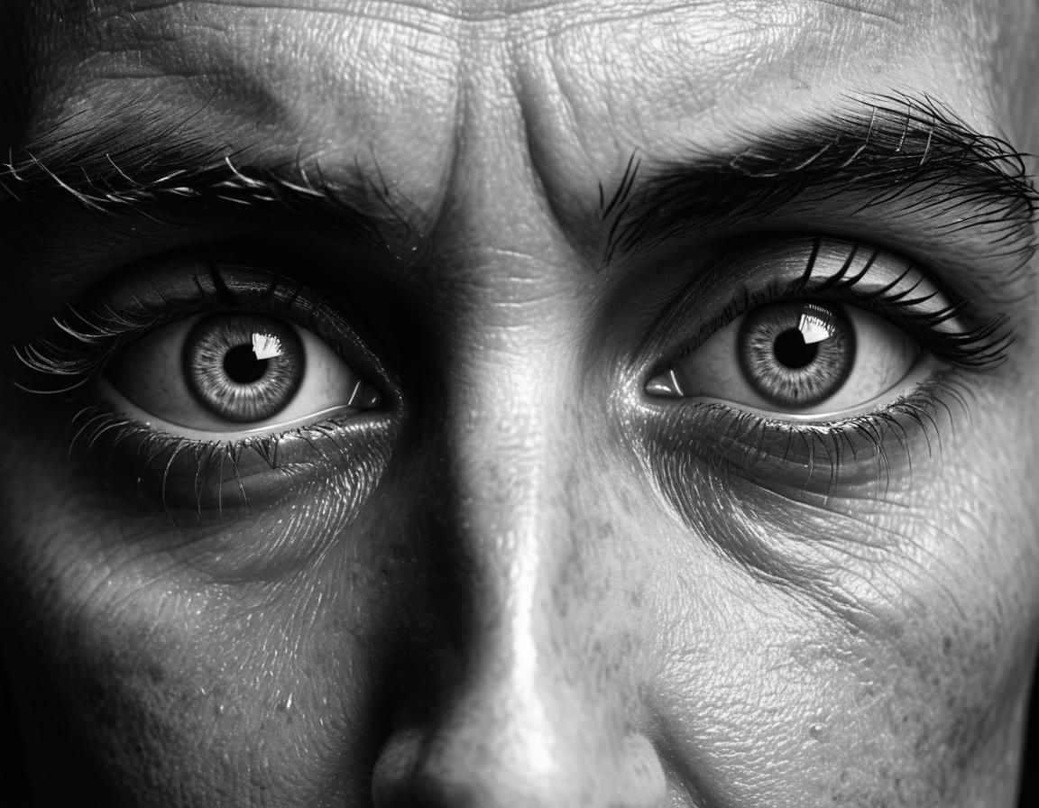 Monochromatic Faces Emphasizing Eyes in Digital Painting Sty...