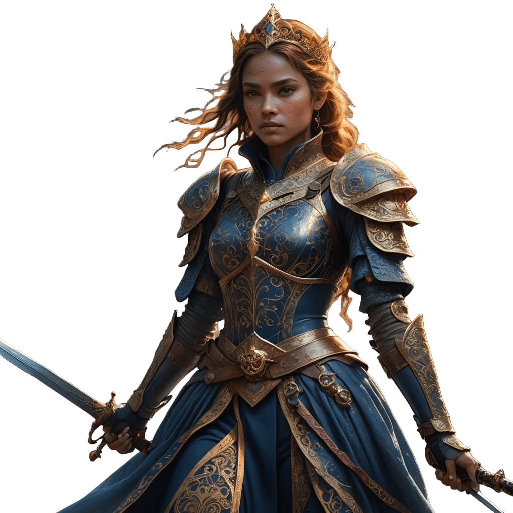 Cat Princess with Swords Fantasy Concept Art