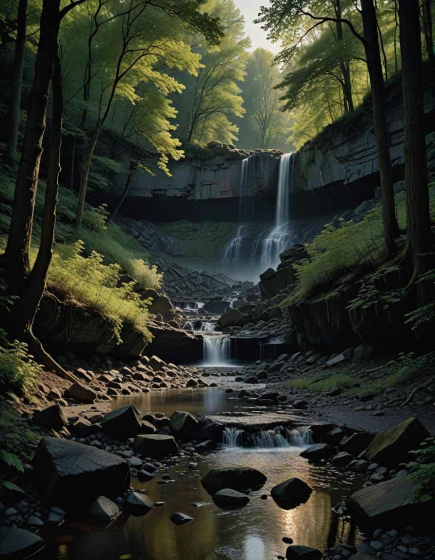 Ancient Cliff Face with Iridescent Minerals and Mica