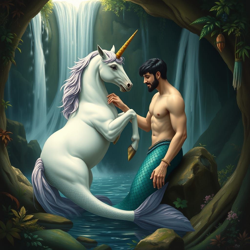 Unicorn and Merman: Victorian Fairy Tale Friendship