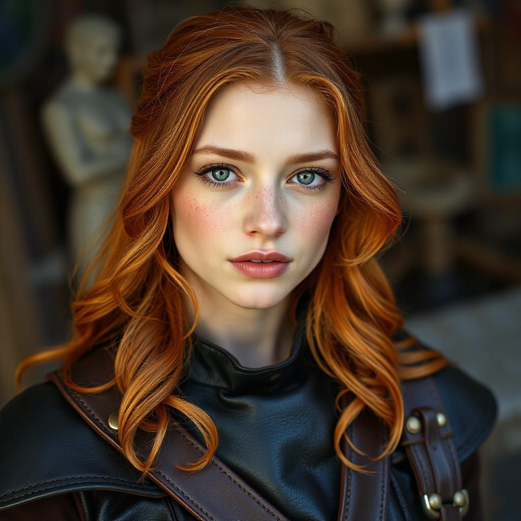 Fantasy Goddess in Leather Armor
