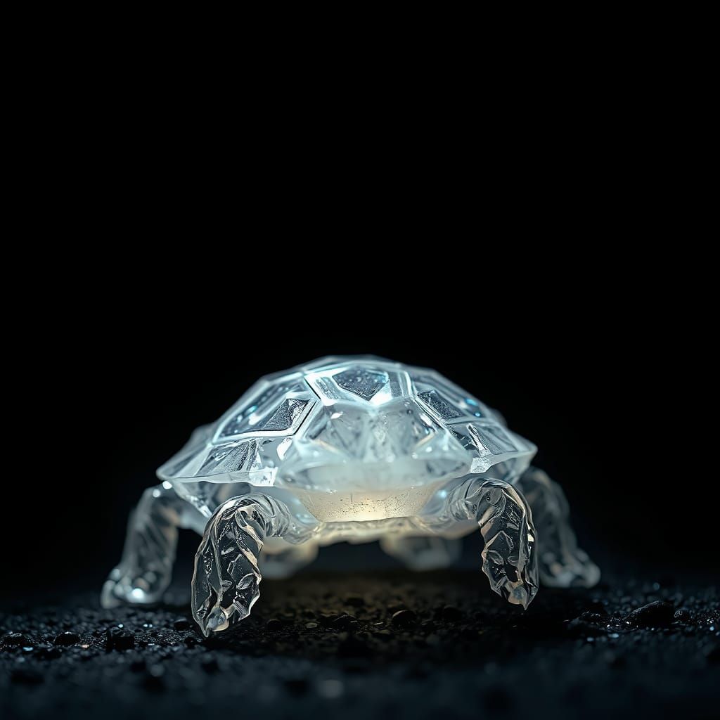 Crystalline Turtle Radiating Ethereal Light