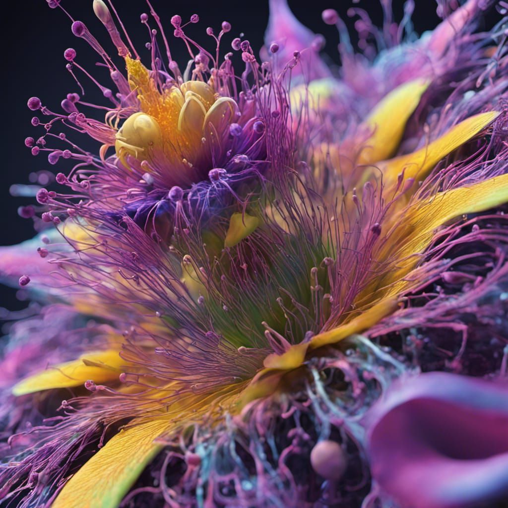 Fractal Passion Flower with Musical Dewdrops