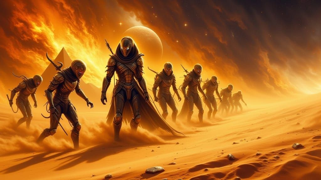 Harkonnens Harvest Sparkling Dust on Dune, Attacked by Freme...