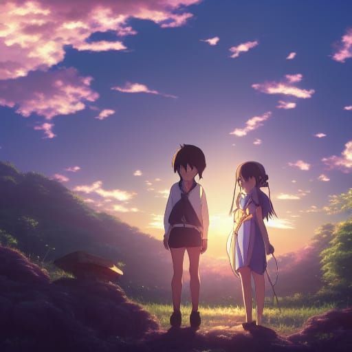 Isekai Anime Key Visual in Ghibli Style