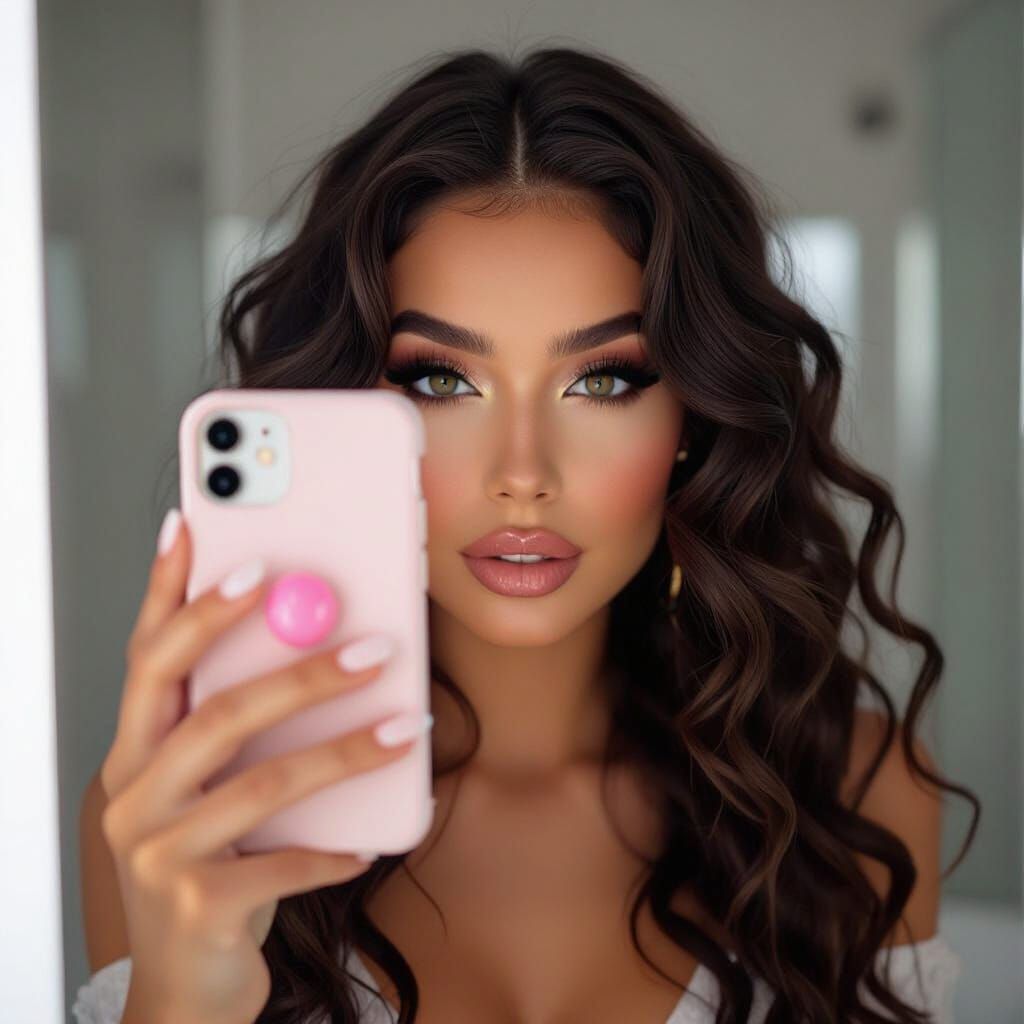 Young Woman's Confident Selfie in Mirror