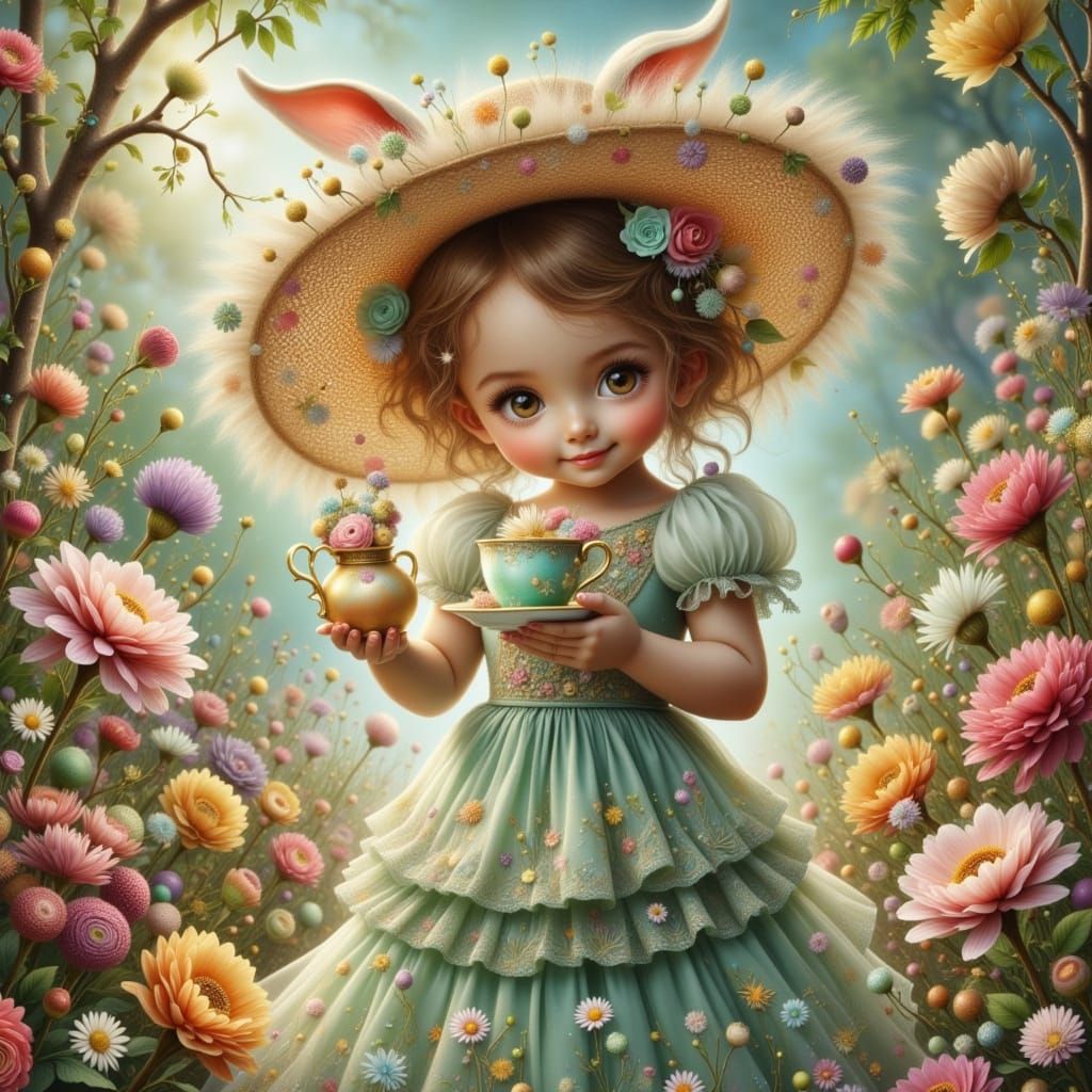 Whimsical Garden Party Hostess in Pastel Wonderland