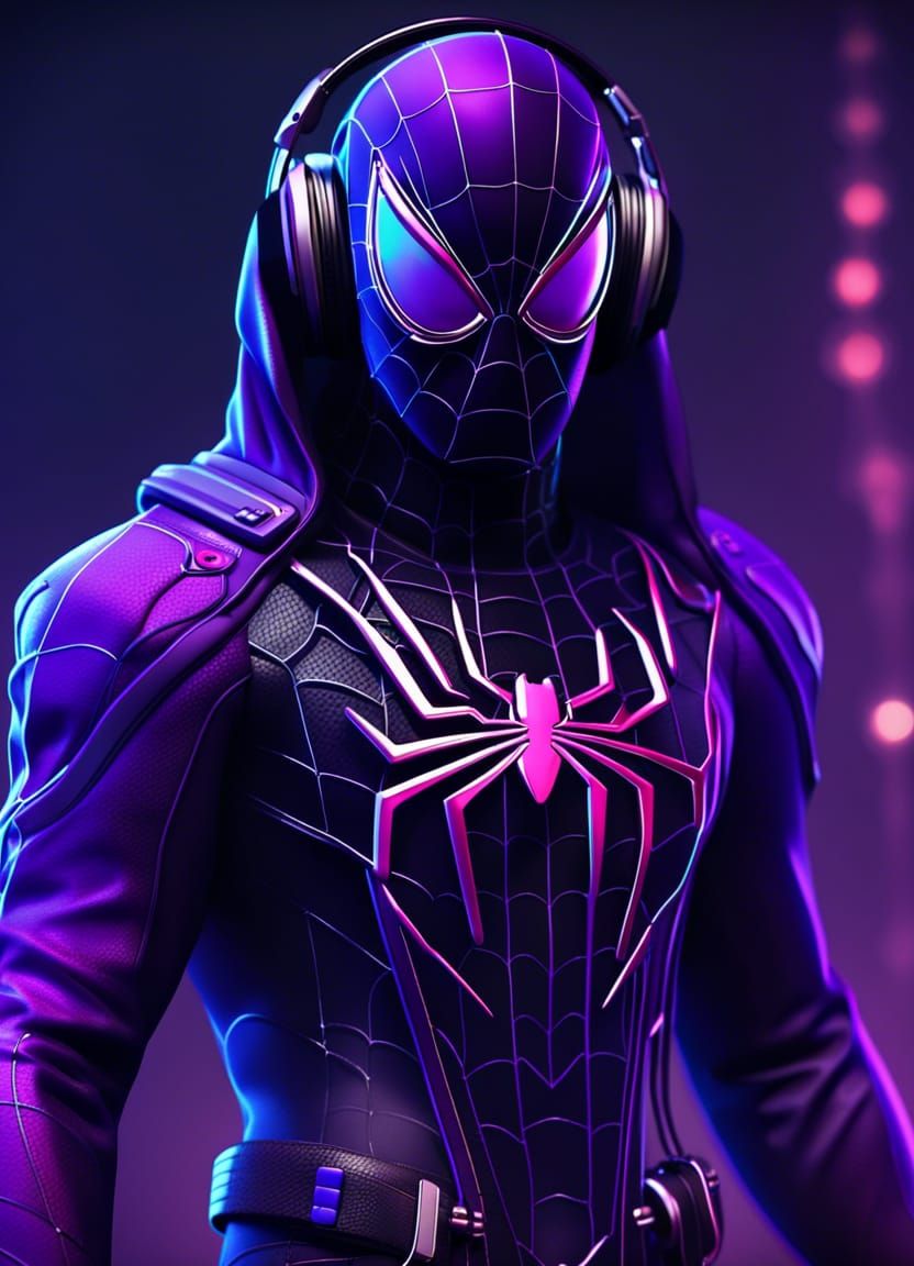 Stylised Purple Spiderman