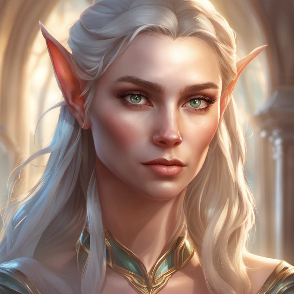 Enchanting Elf Portrait in Hyperdetailed Digital Art